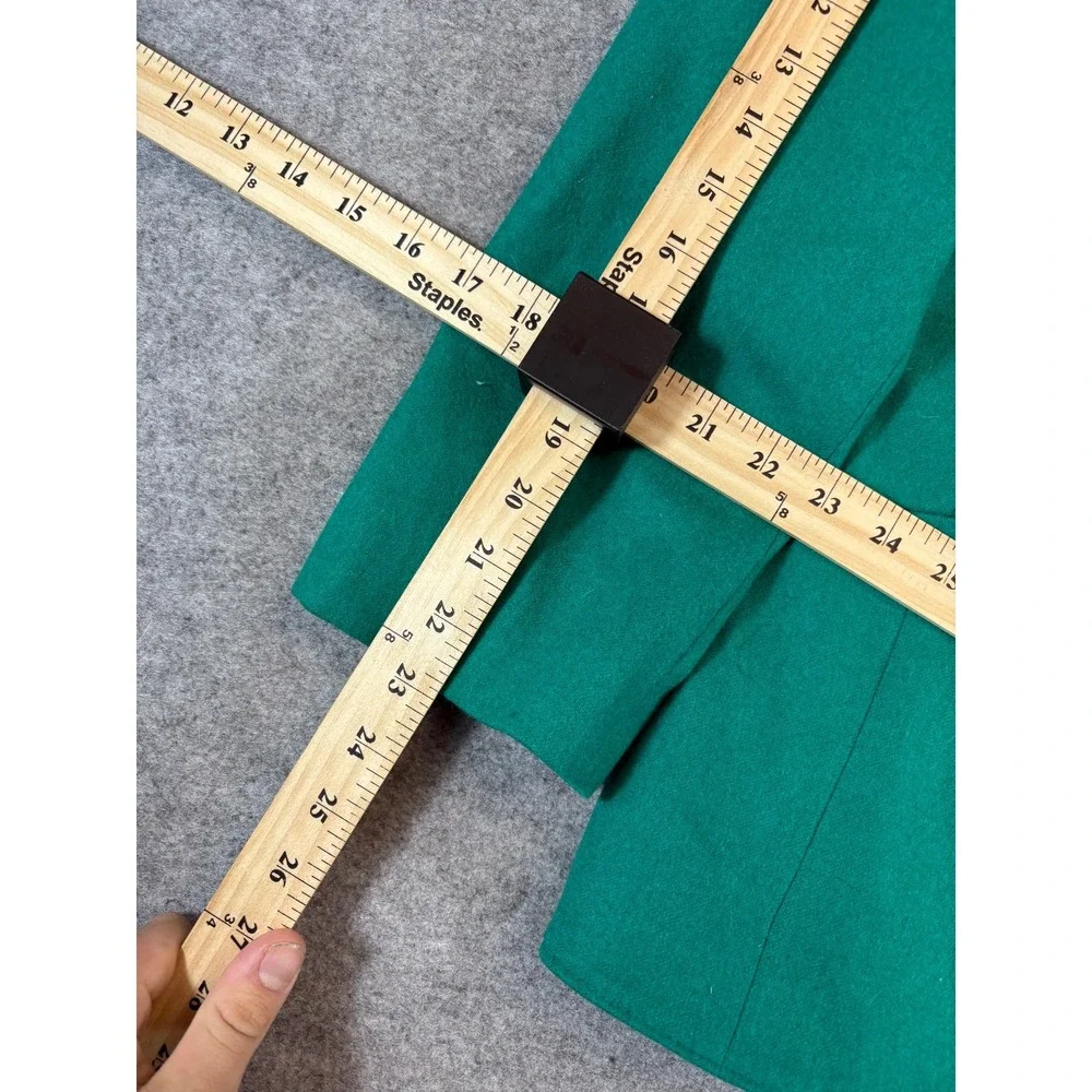 Vintage Pendleton Wool Blazer Jacket Womens Green V Neck Sport Coat 70s Classic
